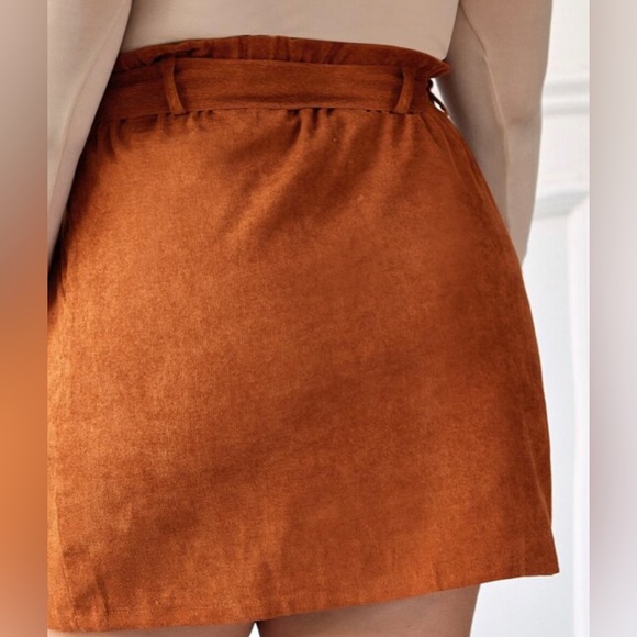 SHEIN Essnce Plus Solid Belted Button Through Corduroy Skirt Size 16 (2XL) - Picture 2 of 9